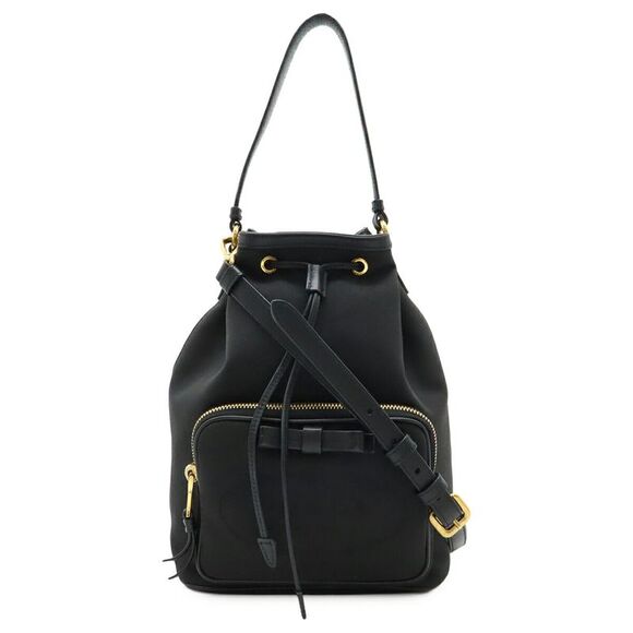 Prada Logo Jacquard Canvas Bucket Handbag - Picture 1 of 8